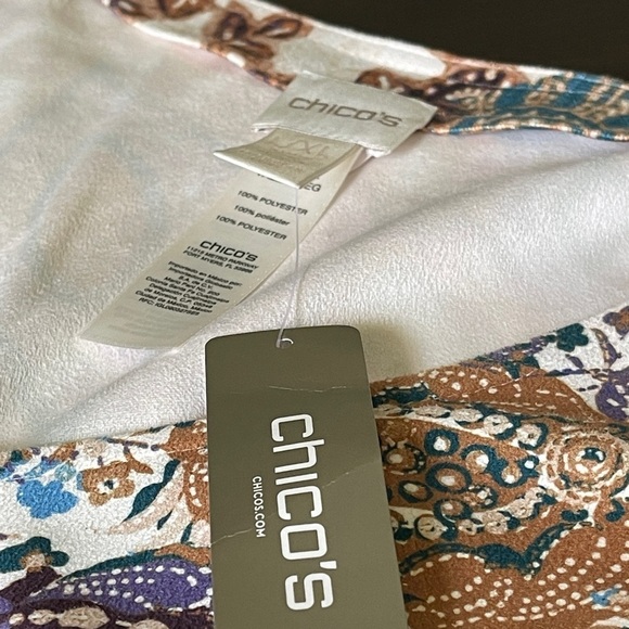 Chico’s Poncho | Size L/XL | Printed Sueded Paisley Multi-Colored Boho - Picture 8 of 10